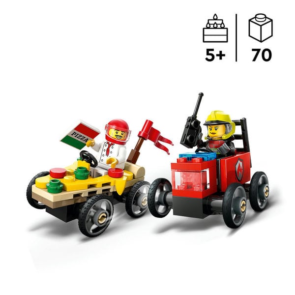 60458 - LEGO® City - Pack de bolides de course : camion de pizza contre camion de pompiers