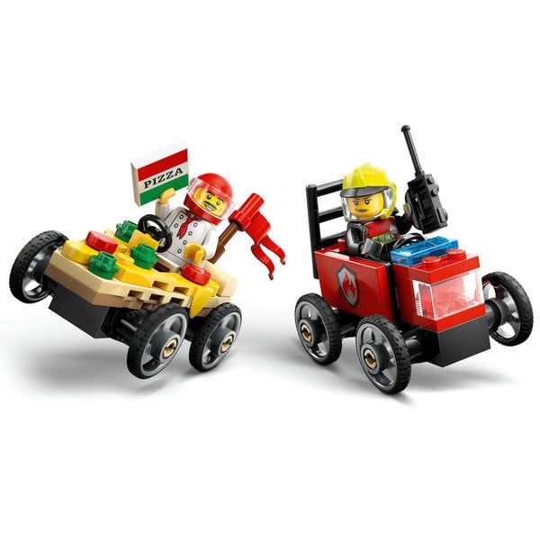 60458 - LEGO® City - Pack de bolides de course : camion de pizza contre camion de pompiers