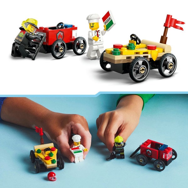 60458 - LEGO® City - Pack de bolides de course : camion de pizza contre camion de pompiers