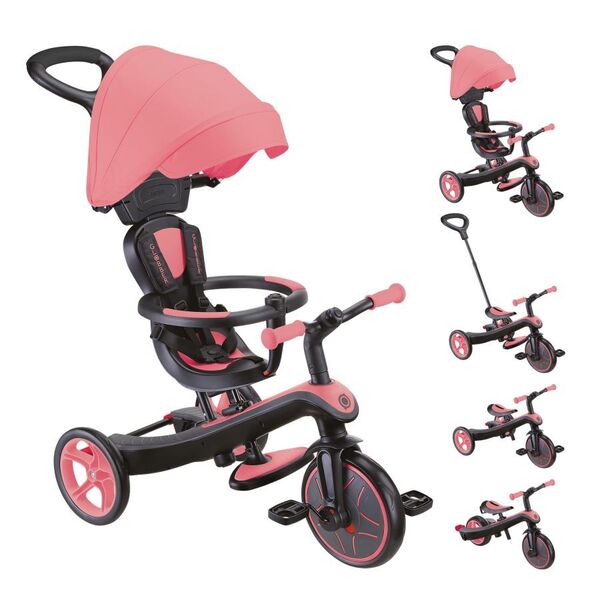Tricycle évolutif Explorer 4en1 rose corail