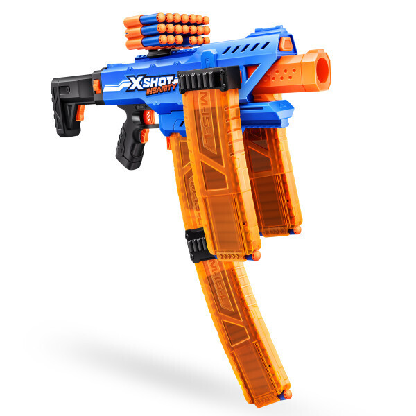 XSHOT Insanity Clip Mania blaster motorisé + 72 fléchettes