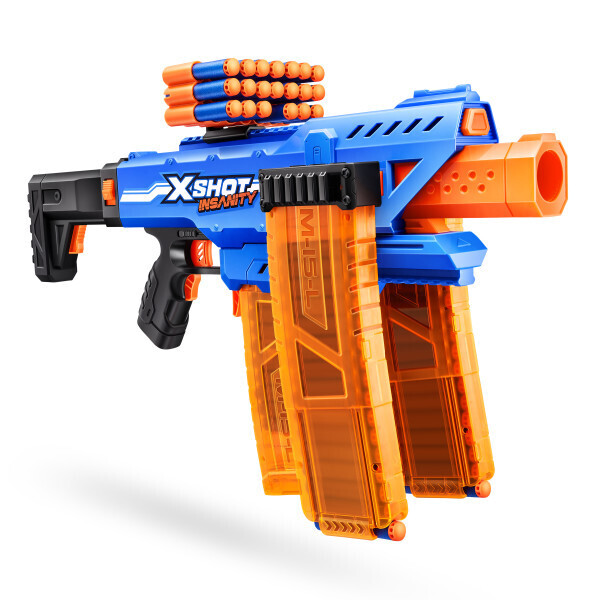 XSHOT Insanity Clip Mania blaster motorisé + 72 fléchettes