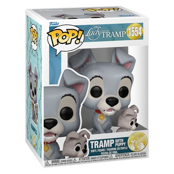 Figurine clochard avec chiot - La Belle et le Clochard - Funko Pop n°1554