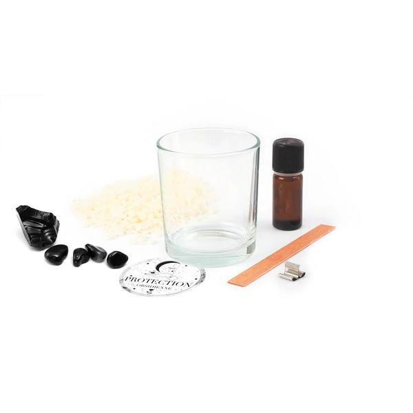 Kit DIY Lithothérapie - Bougie Protection Obsidienne