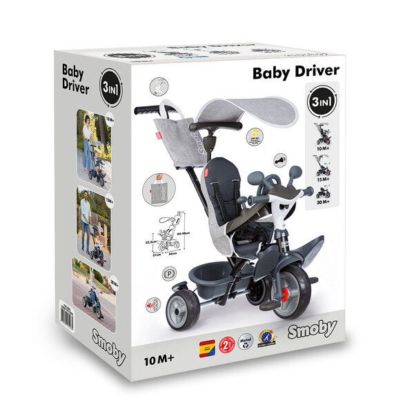 Tricycle Baby Driver Gris