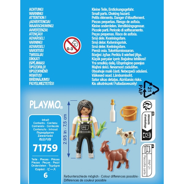 71759 - Playmobil Special Plus - Fermière avec chèvre et chevreau