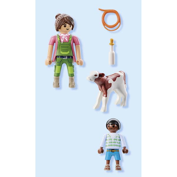 71803 - Playmobil Duo - Fermière et enfant avec veau