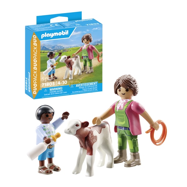 71803 - Playmobil Duo - Fermière et enfant avec veau