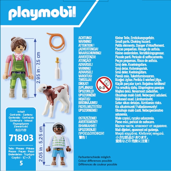 71803 - Playmobil Duo - Fermière et enfant avec veau