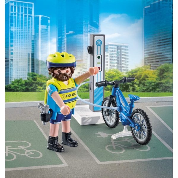 71732 - Playmobil Action Heroes - Policier cycliste avec borne de recharge