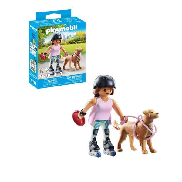 71739 - Playmobil My Life - Jeune fille avec rollers et chien Retriever