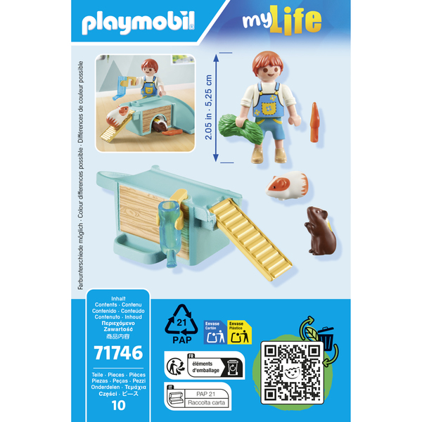 71746 - Playmobil My Life - Enfant 2 cochons d Inde et accessoires