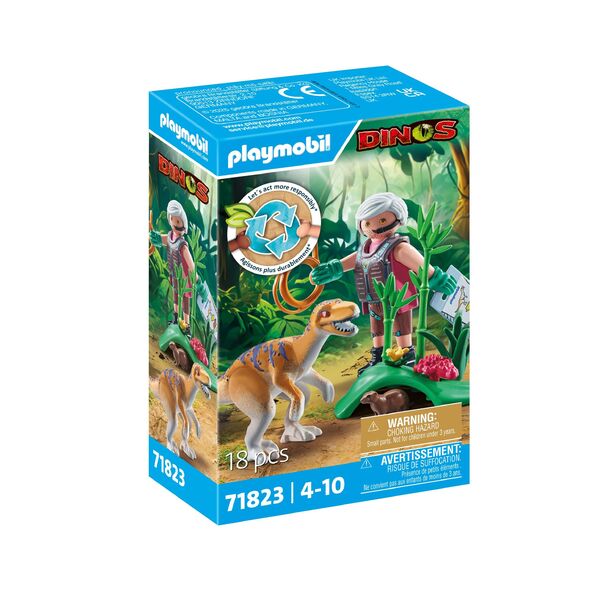 71823 - Playmobil Dinos - Vélociraptor et explorateur avec lasso