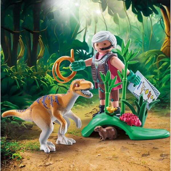 71823 - Playmobil Dinos - Vélociraptor et explorateur avec lasso