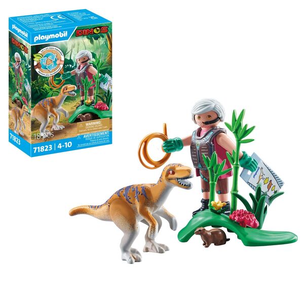 71823 - Playmobil Dinos - Vélociraptor et explorateur avec lasso