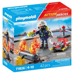 71826 - Playmobil Action Heroes - Pompier avec pompe à eau