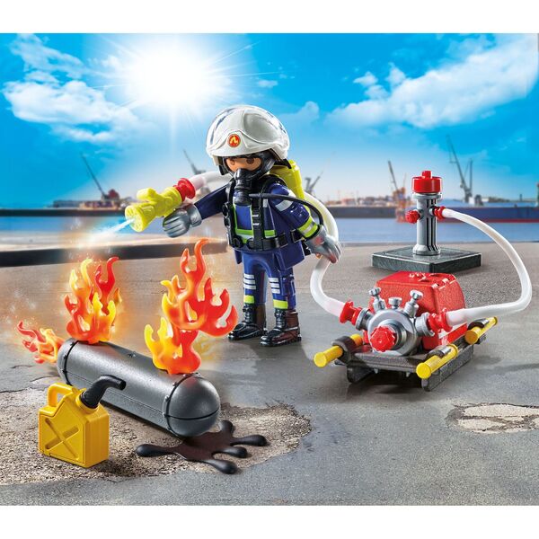 71826 - Playmobil Action Heroes - Pompier avec pompe à eau