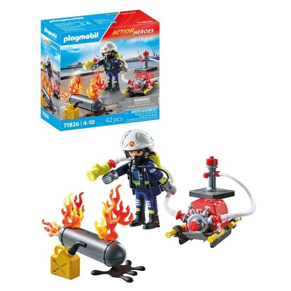 71826 - Playmobil Action Heroes - Pompier avec pompe à eau