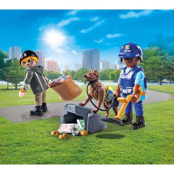 71731 - Playmobil Action Heroes - Policier chien de recherche et voleur