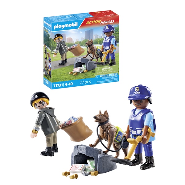 71731 - Playmobil Action Heroes - Policier chien de recherche et voleur