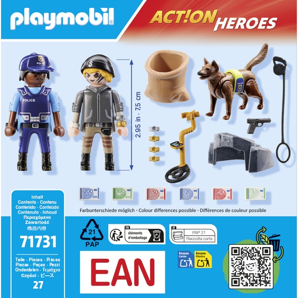 71731 - Playmobil Action Heroes - Policier chien de recherche et voleur