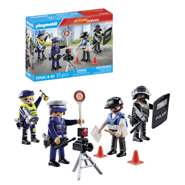 71730 - Playmobil Action Heroes - Set métiers de la police : 4 policiers