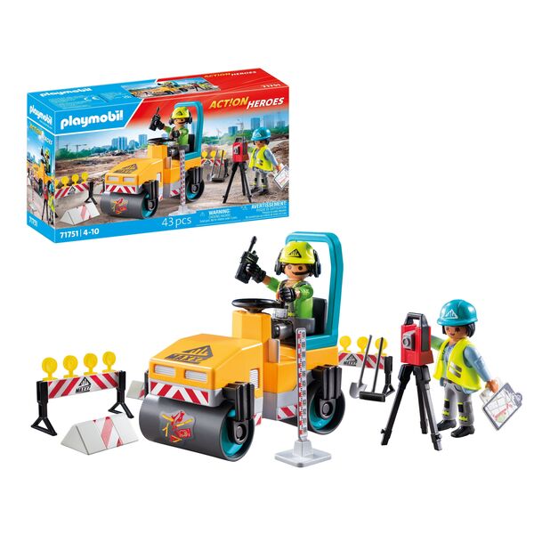 71751 - Playmobil Action Heroes - Ouvriers avec rouleau compresseur