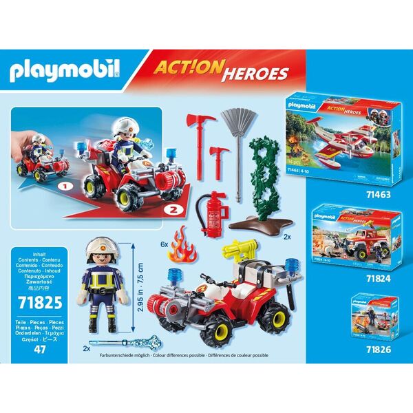 71825 - Playmobil Action Heroes - Pompier avec quad