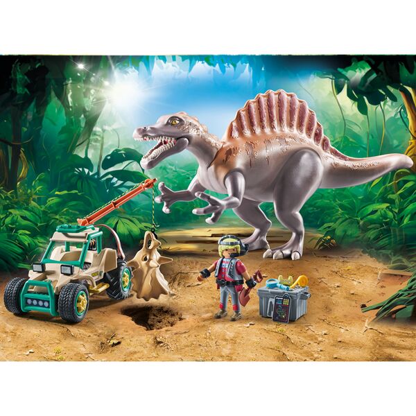 71820 - Playmobil Dinos - Spinosaure, chercheur et véhicule à grue