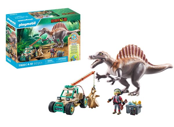 71820 - Playmobil Dinos - Spinosaure, chercheur et véhicule à grue