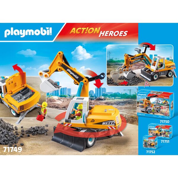 71749 - Playmobil Action Heroes - Pelleteuse mécanique et ouvrier