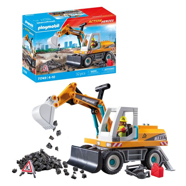 71749 - Playmobil Action Heroes - Pelleteuse mécanique et ouvrier