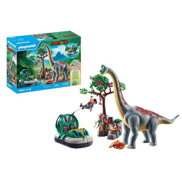 71819 - Playmobil Dinos - Brachiosaure, explorateurs et aéroglisseur