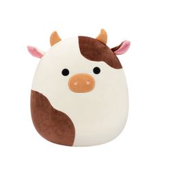 Peluche Squishmallows Ronnie la vache crème et marron - 40cm