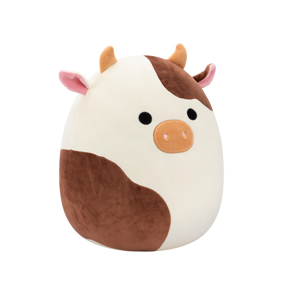 Peluche Squishmallows Ronnie la vache crème et marron - 40cm