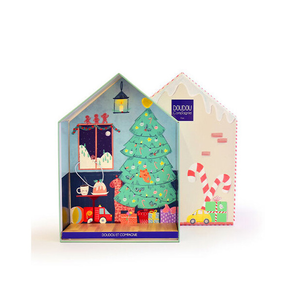 Doudou lutin farceur & sa maisonnette - Cotillon 27cm