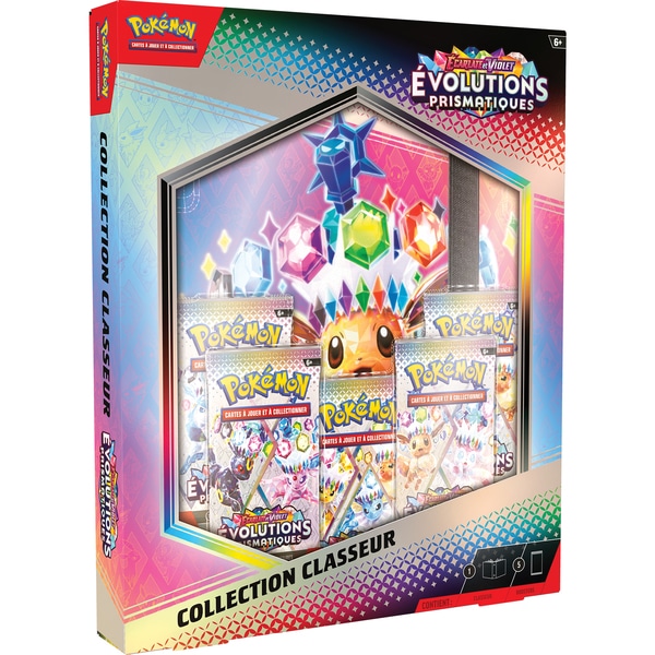 Coffret 5 boosters et classeur Pokémon EV8.5 - Ecarlate et Violet - Evolutions Prismatiques