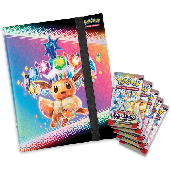 Coffret 5 boosters et classeur Pokémon EV8.5 - Ecarlate et Violet - Evolutions Prismatiques