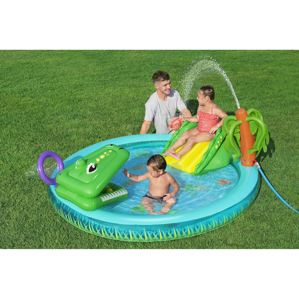 Aire de jeux et piscine gonflable Crocodile Cove
