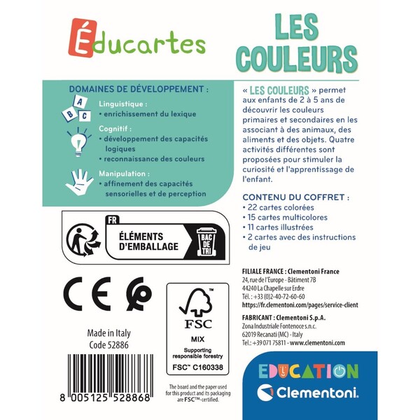 Les couleurs - Educartes