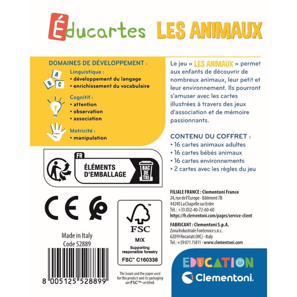 Les Animaux - Educartes