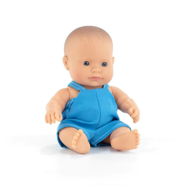 Poupon bébé garçon européen Miniland 21cm