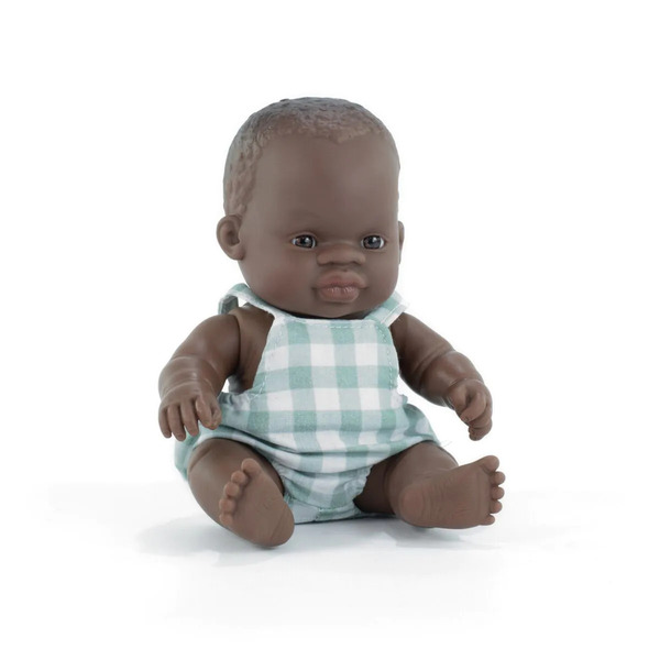 Poupon bébé garçon africain Miniland 21cm