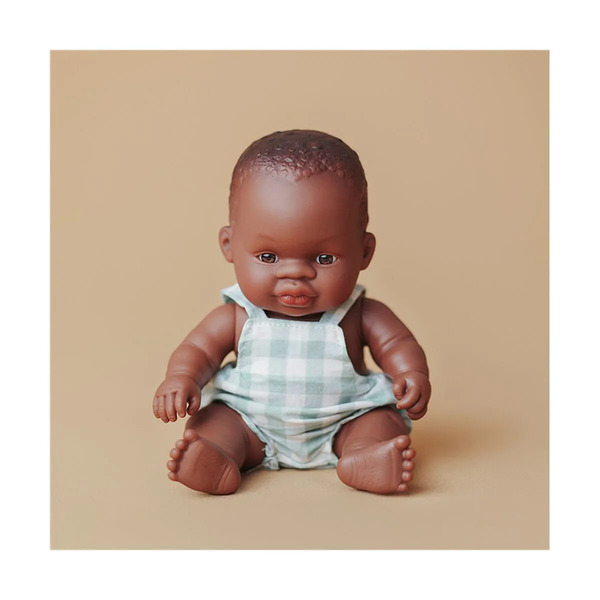 Poupon bébé garçon africain Miniland 21cm