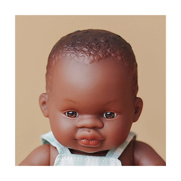 Poupon bébé garçon africain Miniland 21cm