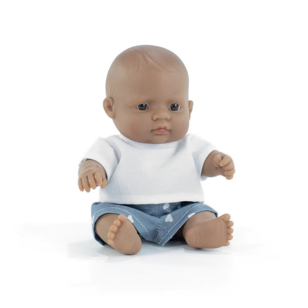 Poupon bébé garçon latino Miniland 21cm