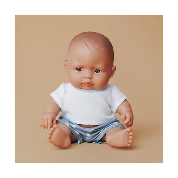 Poupon bébé garçon latino Miniland 21cm
