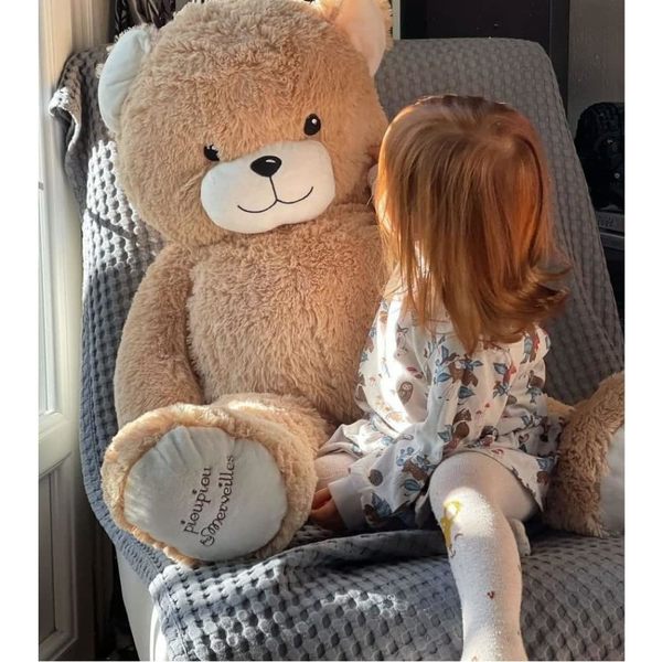 Ours en peluche géant beige Gaston - 100cm