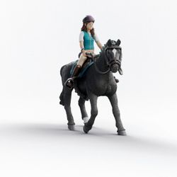 Figurine cavalière Lisa et cheval Storm