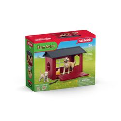 Figurine Chien Golden et sa niche